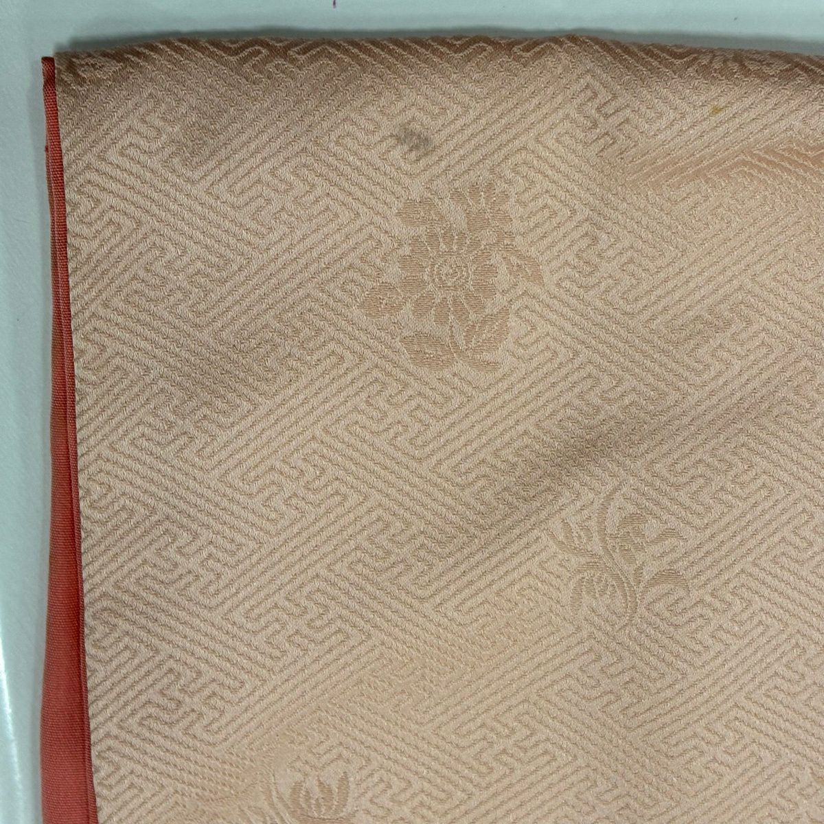 訪問服 身長161cm 袖長63.5cm S 雙層 花籠 秋草 金銀彩 漸層 粉色 純蠶絲 優品級