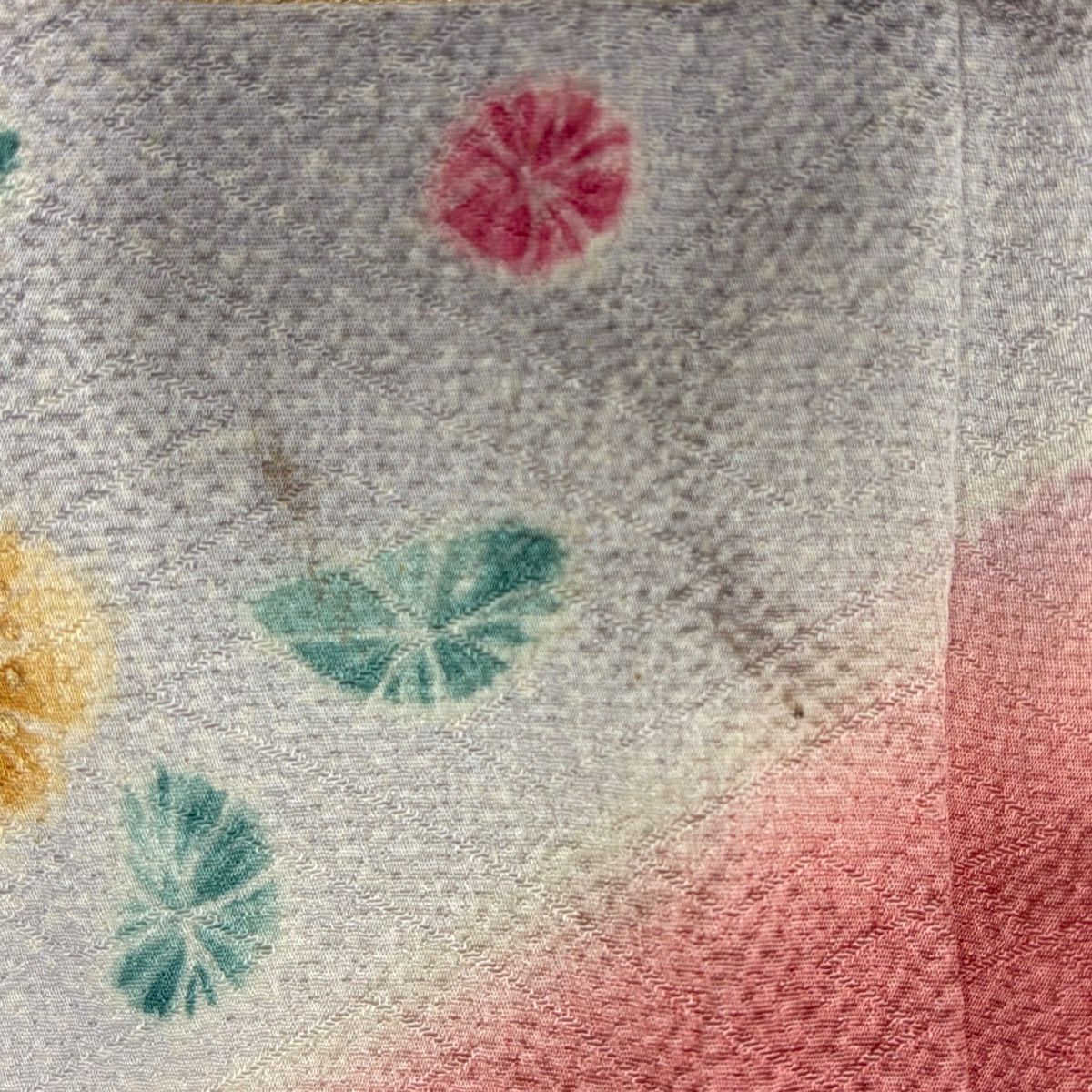 振袖禮服 身長162cm 袖長65cm M 雙層 菊花花 ヱ霞 金絲 金銀彩 粉紅 純蠶絲 名品級