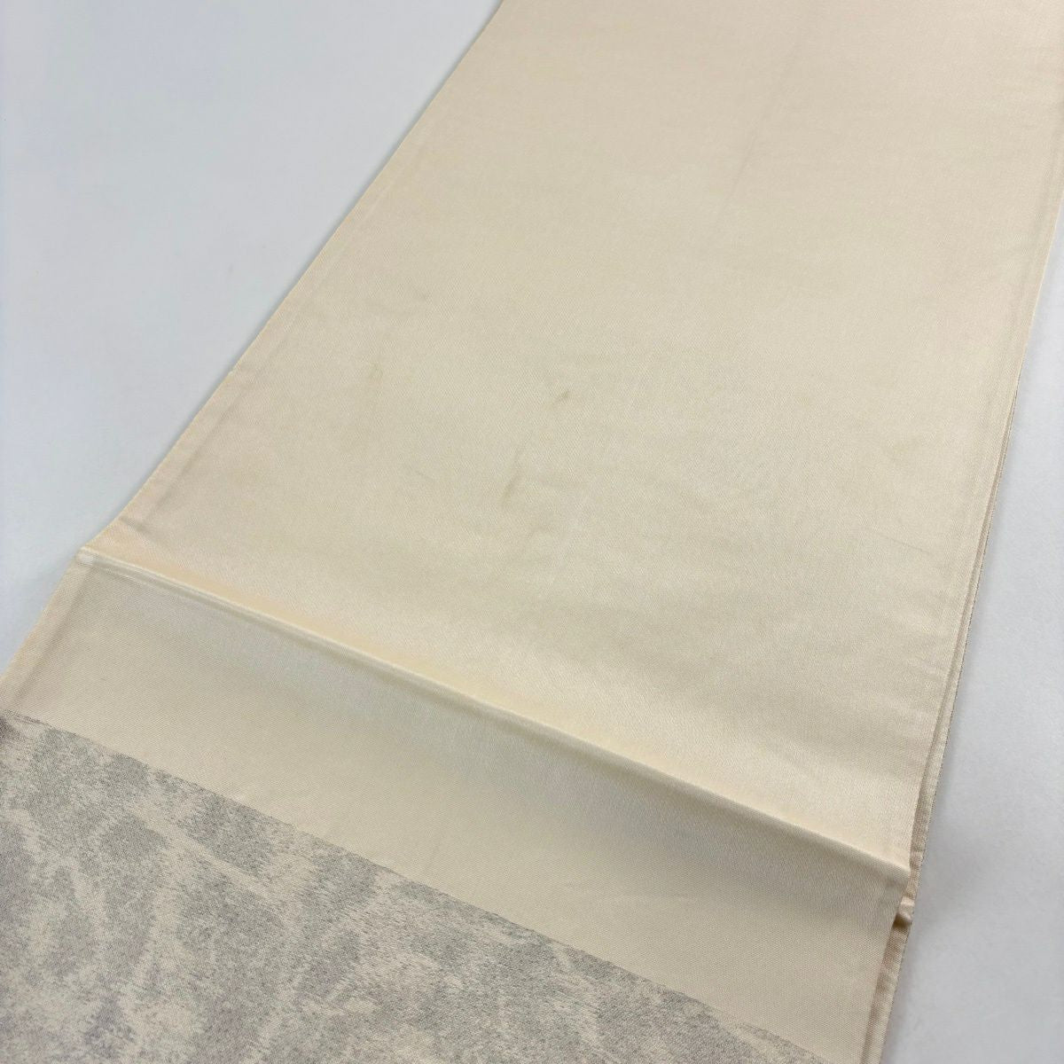 袋帶 名品級 關西仕立 花丸紋 牡丹 相良刺繡 金絲 米色 大鼓圖案 純蠶絲