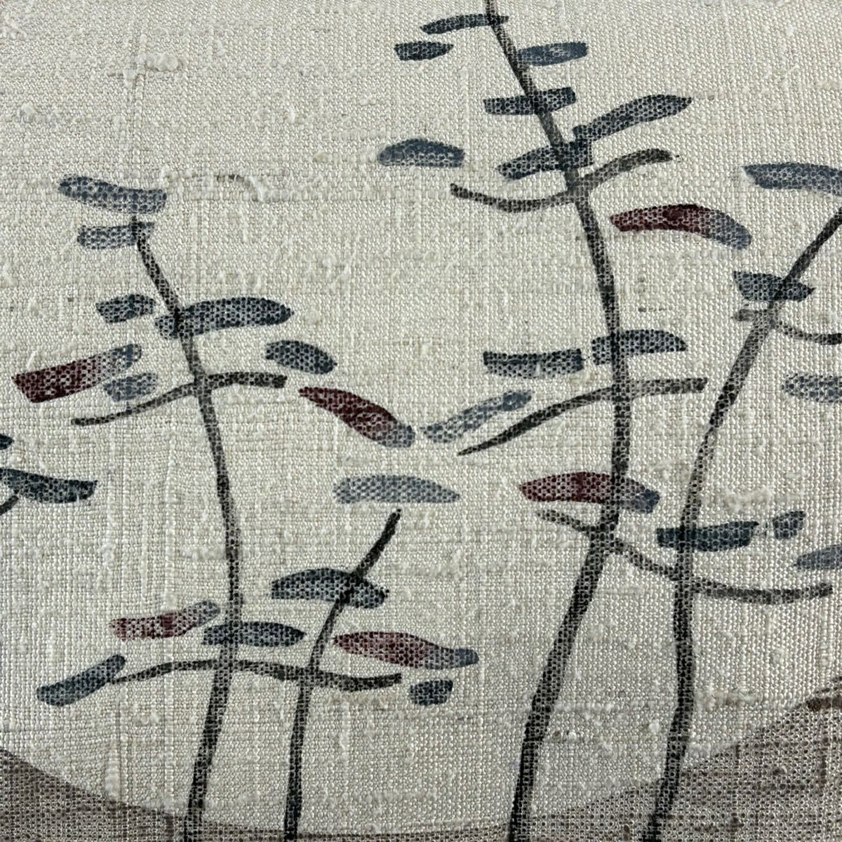 【美品】 名古屋帶 秀品級 落款あり 紬織織 樹木 淺米色 純蠶絲