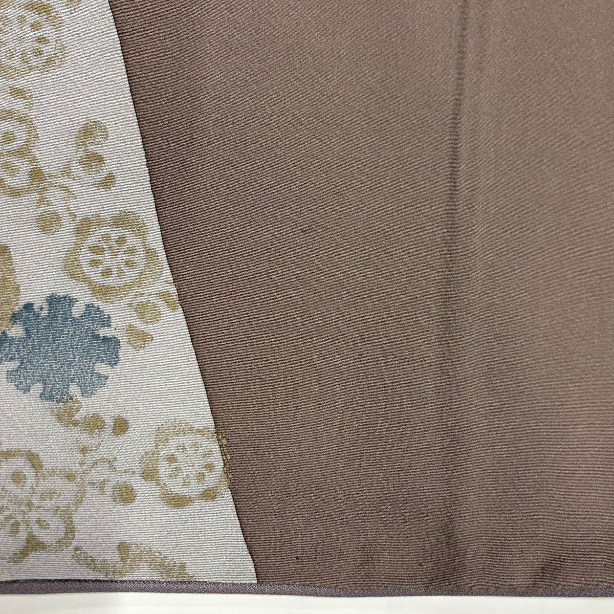 付下 身長160cm 袖長64.5cm M 雙層 落款有 梅花 雪輪 小豆 深紅 純蠶絲 名品級