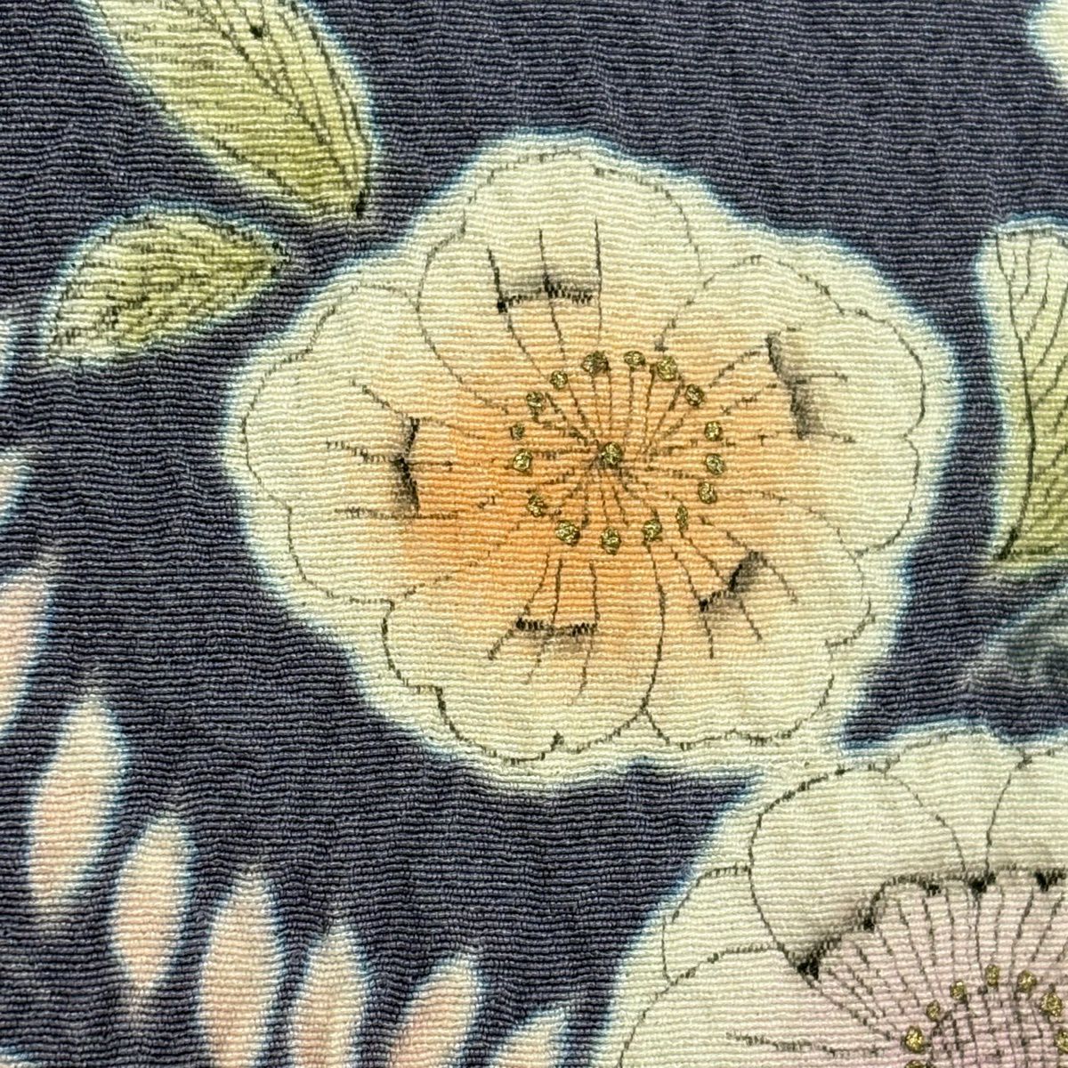 訪問服 身長161.5cm 袖長64cm M 雙層 辻花染 金彩裝飾 漸層 米色 純蠶絲 名品級