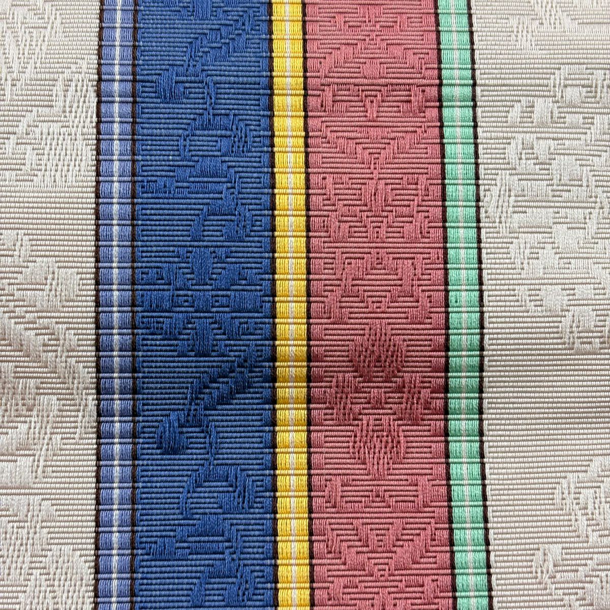 【美品】半幅帶 秀品級 博多織 證書 縞花唐草紋 淺粉色 純蠶絲