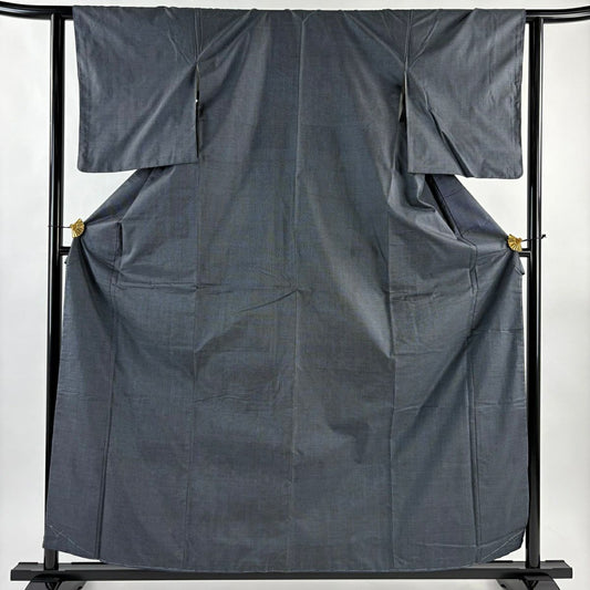 【美品】 大島紬織 身長159cm 袖長62cm S 雙層 套裝 證書齊全 龜甲絣 深藍 純蠶絲 優品級