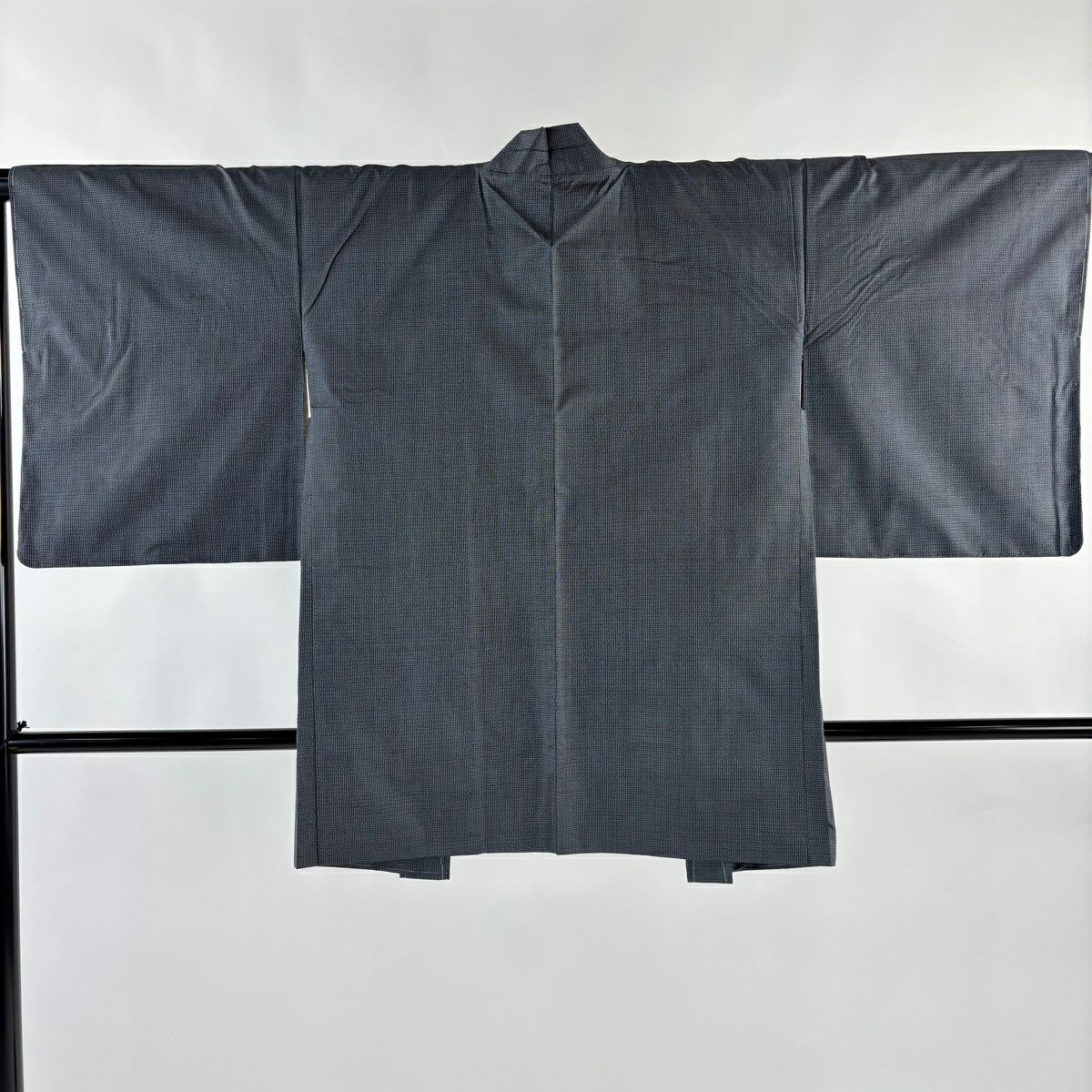 【美品】 大島紬織 身長159cm 袖長62cm S 雙層 套裝 證書齊全 龜甲絣 深藍 純蠶絲 優品級
