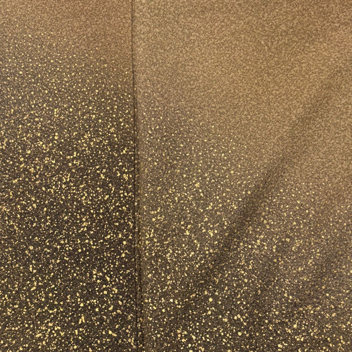 【美品】 付下 身長153cm 袖長65cm M 雙層 幾何學 金彩裝飾 漸層 茶 純蠶絲 優品級