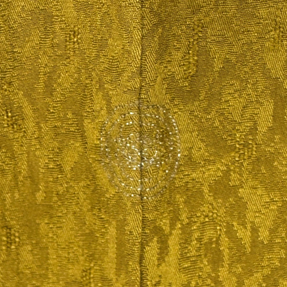 付下 身長162.5cm 袖長69.5cm L 雙層 落款 櫻花 宝尽くし 刺繡 金銀彩 山吹茶 純蠶絲 名品級 一つ紋