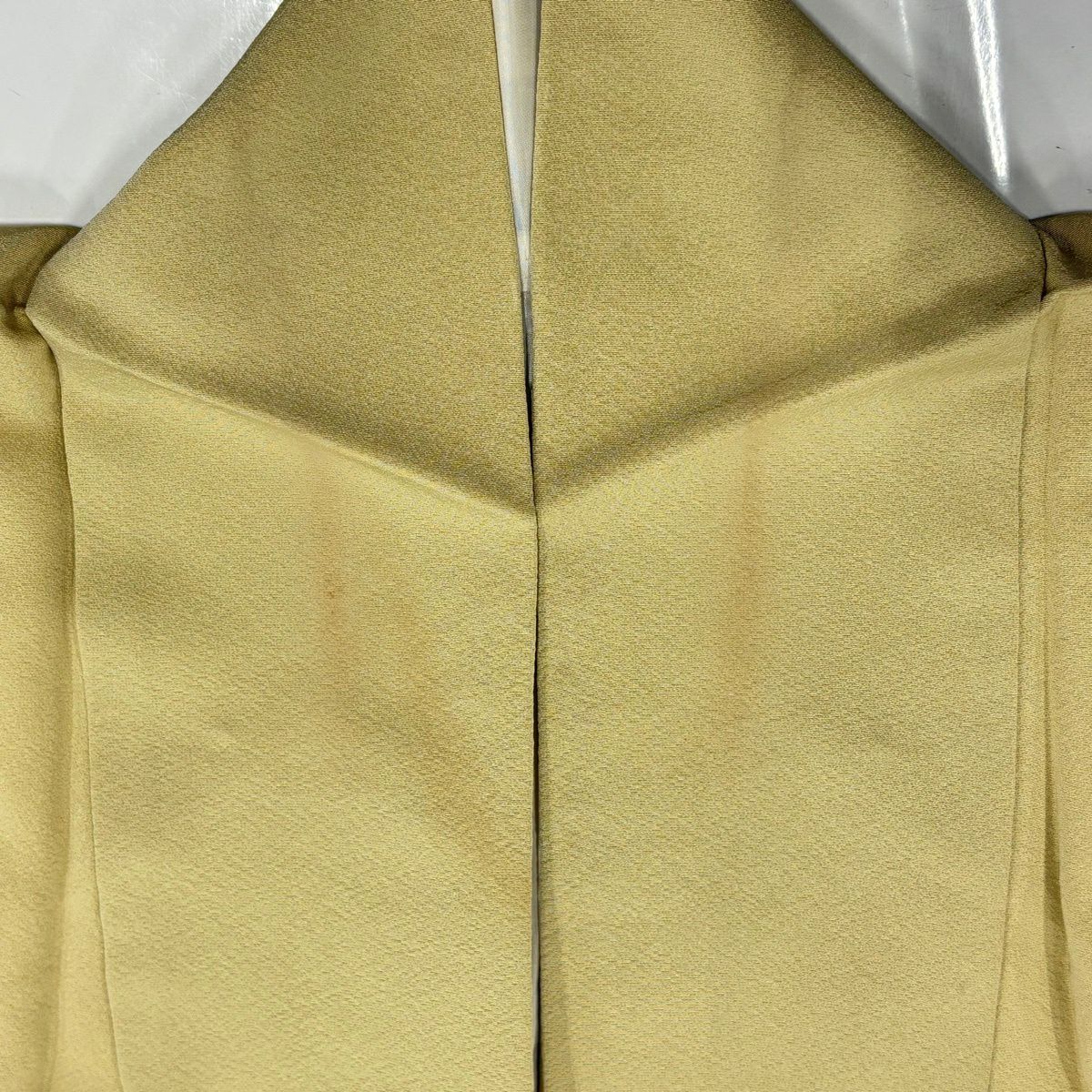 付下 身長159cm 袖長65cm M 雙層 滝泰 有落款 草花紋紋 露芝 金銀彩 絞染 米色 純蠶絲 名品級 一つ紋