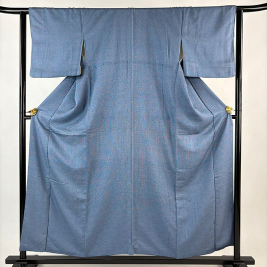 江戶小紋 身長156cm 袖長62.5cm S 雙層 鮫 青 純蠶絲 名品級
