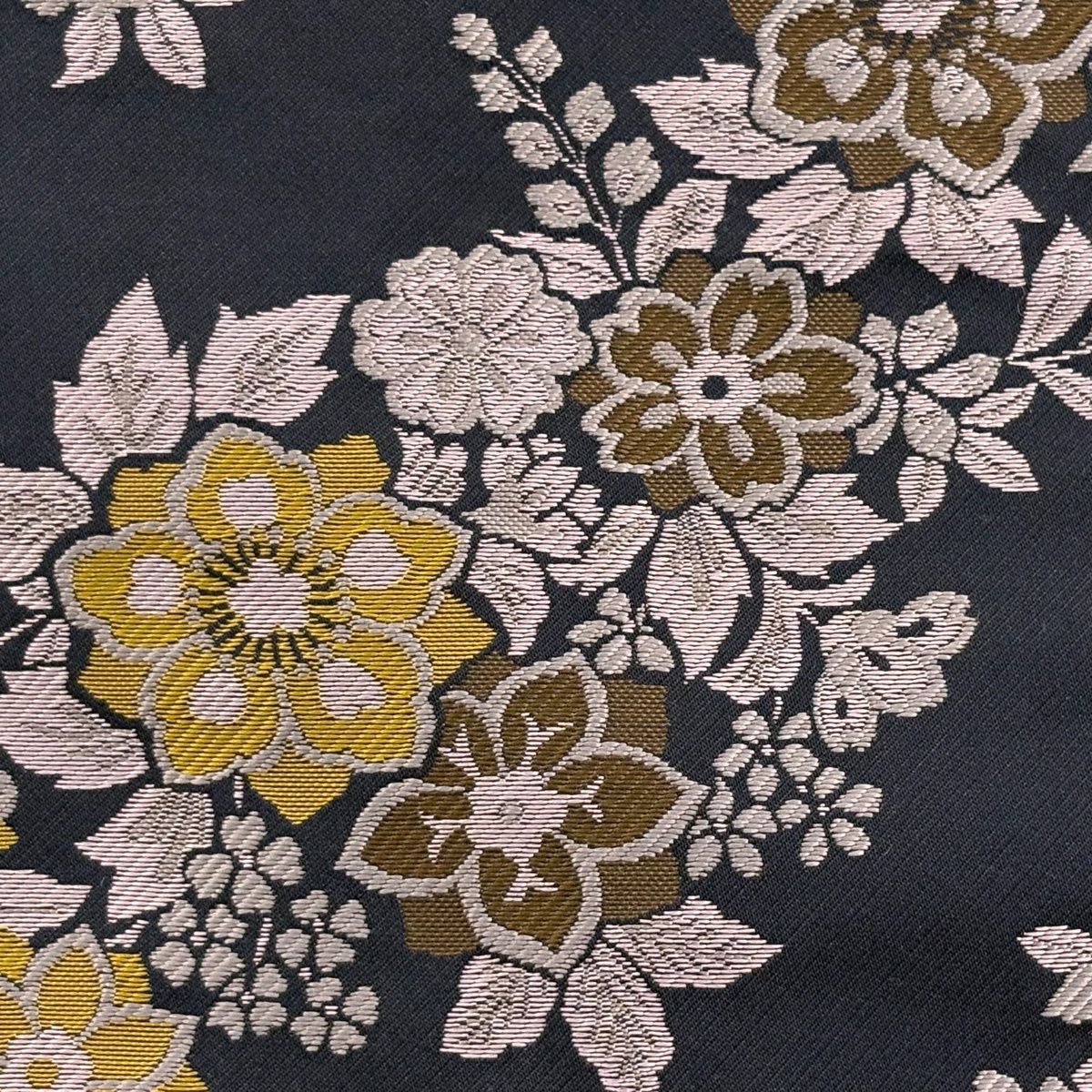 半幅帶 優品級 草花紋 墨 藤