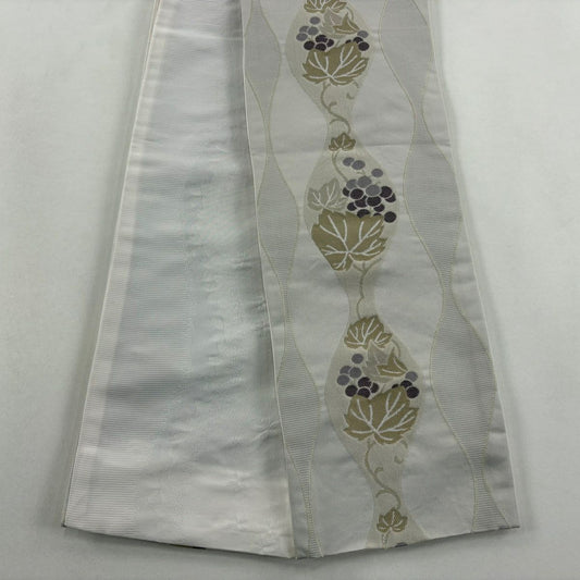 【美品】半幅帶 優品級 葡萄 立涌 灰白 化纖