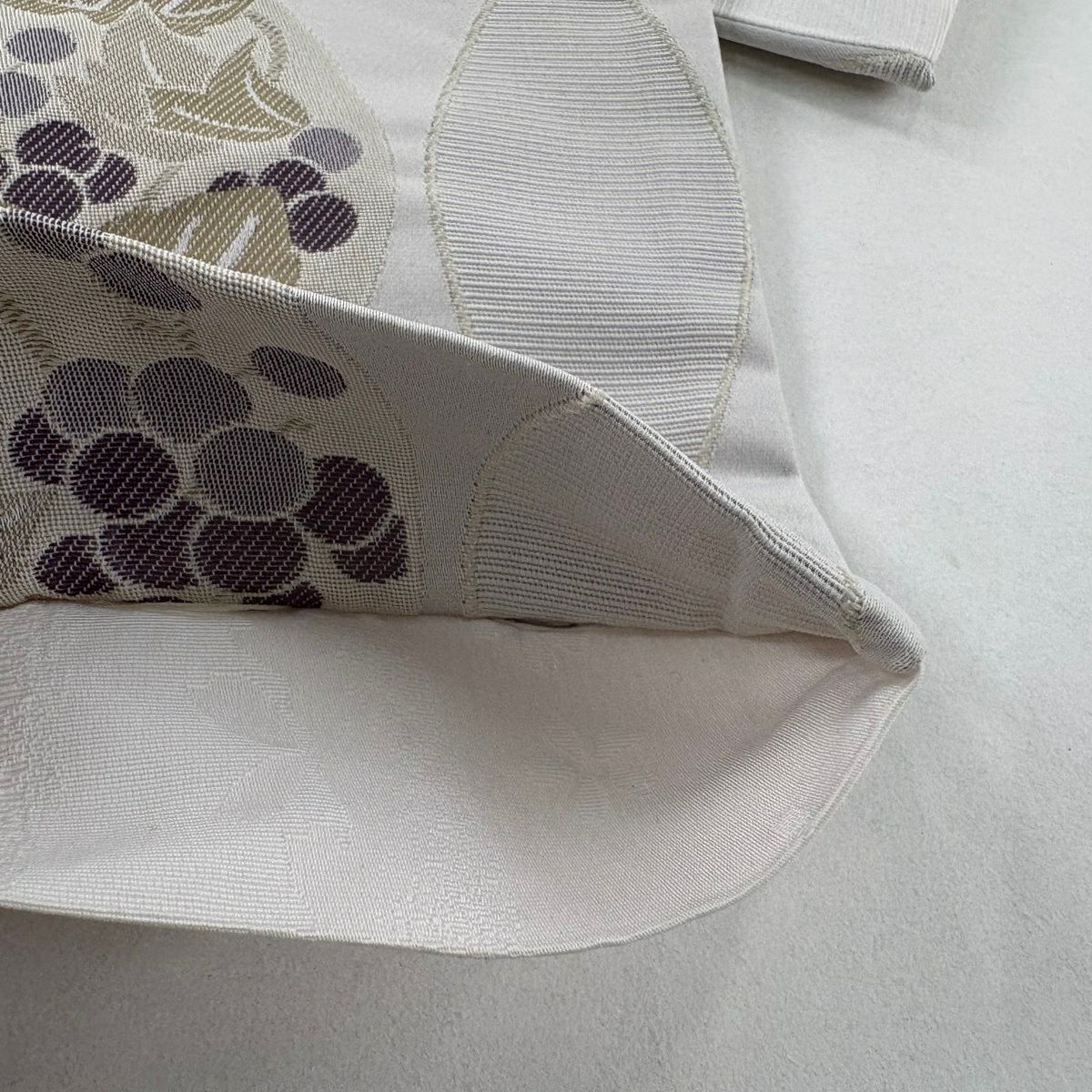 【美品】半幅帶 優品級 葡萄 立涌 灰白 化纖