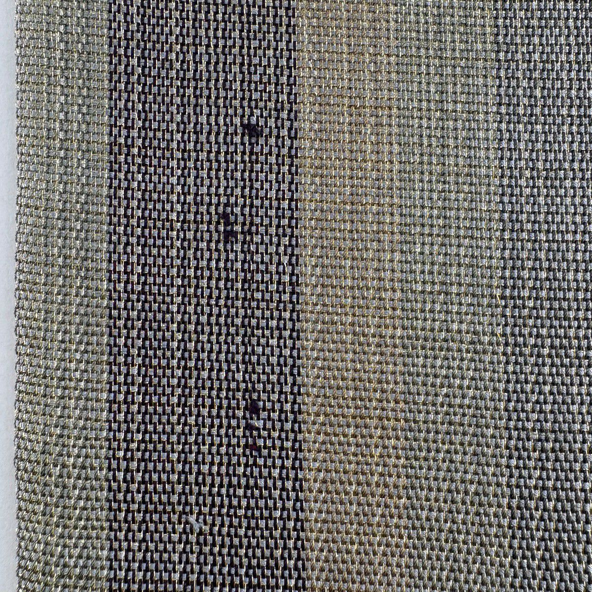 袋帶 秀品級 霞 縞 金絲 灰綠 お太鼓圖案 純蠶絲