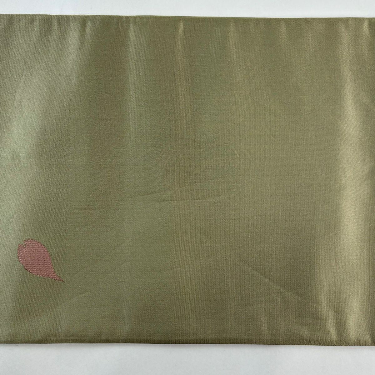 【美品】 袋帶 逸品級 辻村ジュサブロー 落款あり 關西裁縫 櫻 花瓣 灰綠 六通 純蠶絲