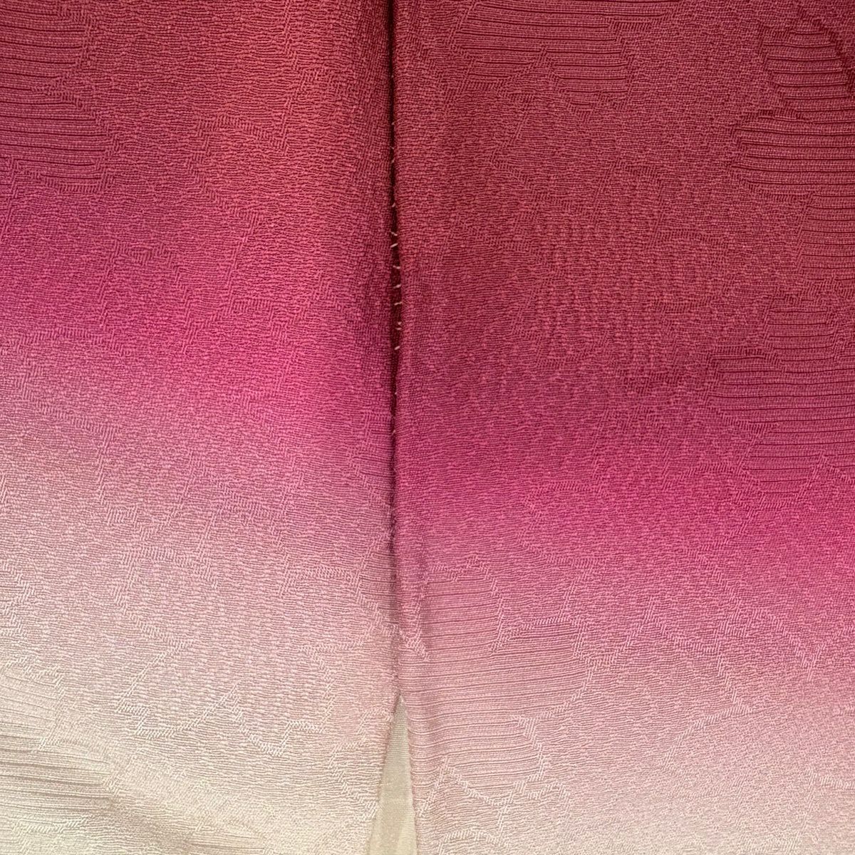 振袖禮服 身長161cm 袖長66cm M 雙層 櫻花 菊花花 金絲 金銀彩 奶油色 純蠶絲 名品級