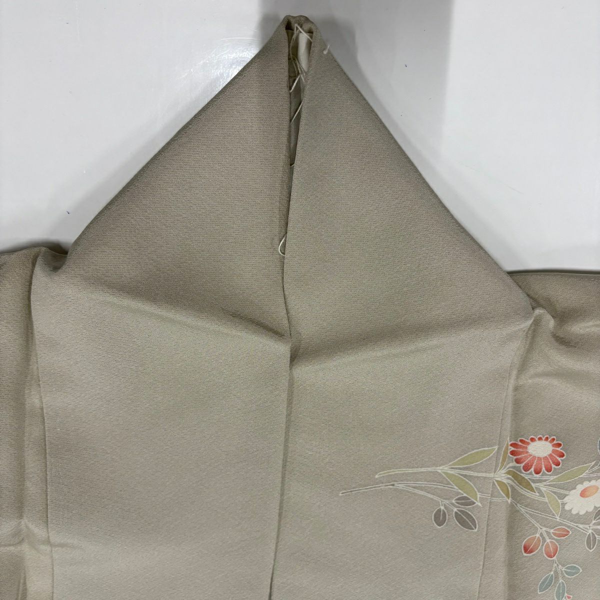 訪問服 身長152cm 袖長63.5cm S 雙層 菊花 萩 漸層 灰茶 純蠶絲 名品級