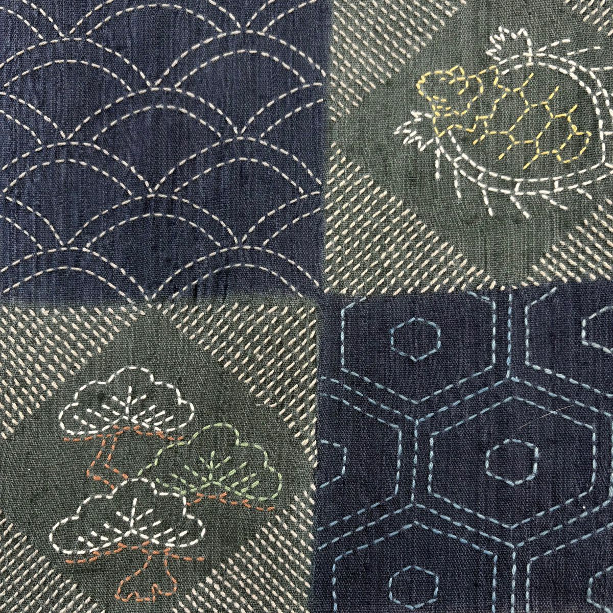 【美品】 袋帶 名品級 紬織織 松樹竹子梅花 仙鶴龜 灰綠 お太鼓柄 純蠶絲