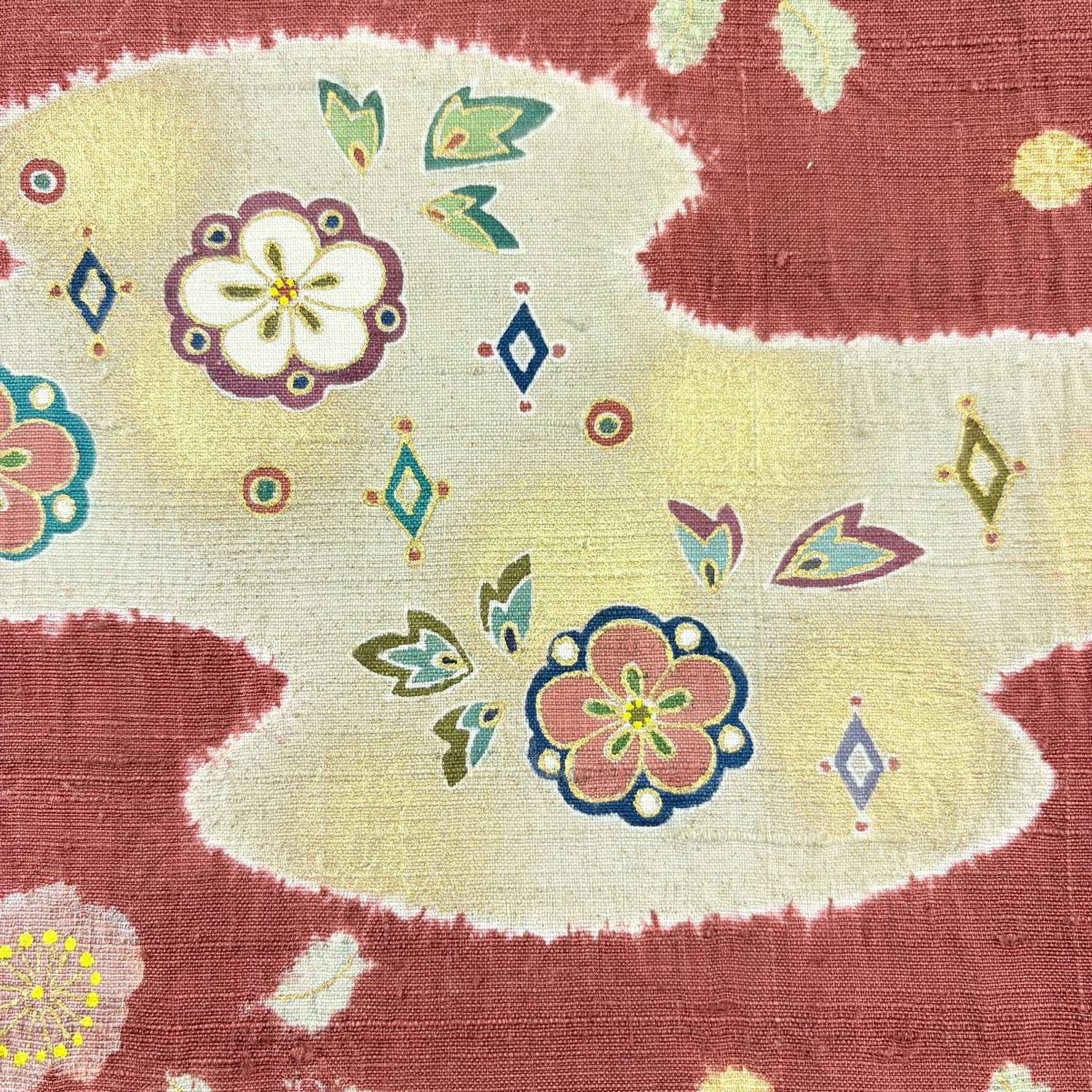 【美品】 袋帶 名品級 松樹井青青 落款あり 紬織織 梅花 霞 金銀彩 紅茶 お太鼓柄 純蠶絲