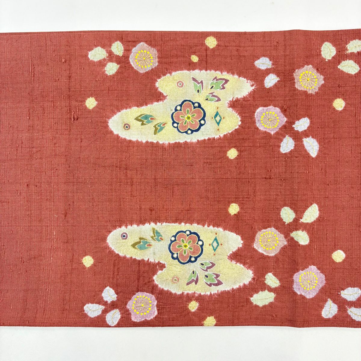 【美品】 袋帶 名品級 松樹井青青 落款あり 紬織織 梅花 霞 金銀彩 紅茶 お太鼓柄 純蠶絲