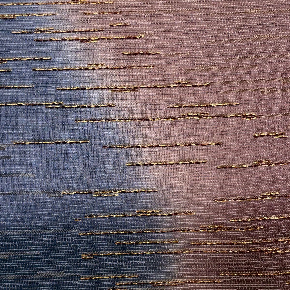 【美品】 袋帶 秀品級 霞 金金箔 金絲 灰紫 全通 純蠶絲