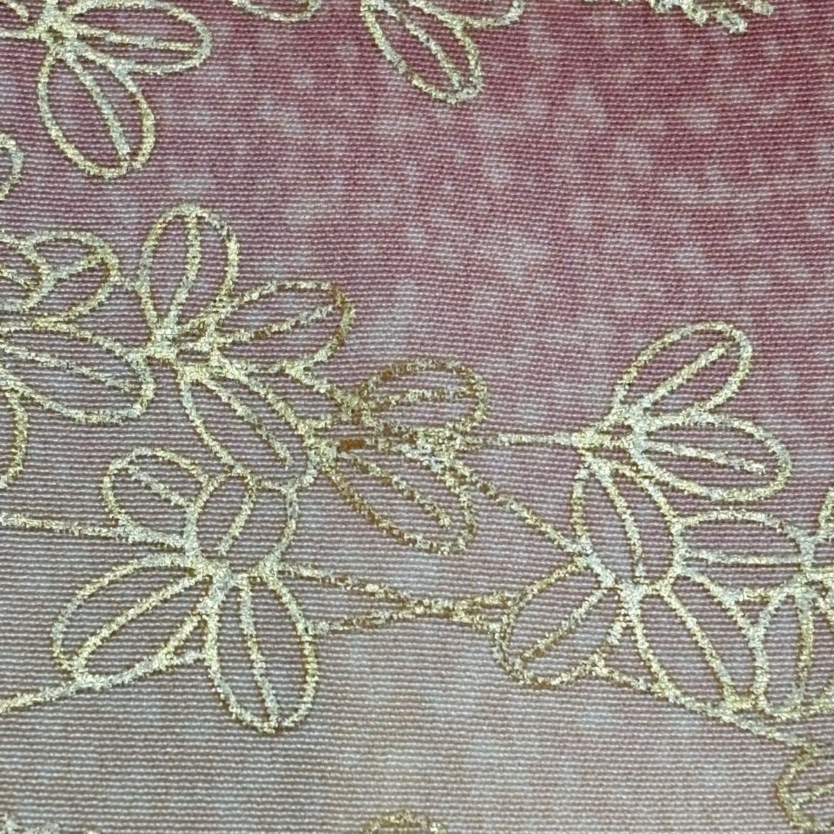 訪問服 身長150.5cm 袖長63cm S 雙層 扇子面 鼓 刺繡 金彩裝飾 鮭粉色 純蠶絲 秀品級