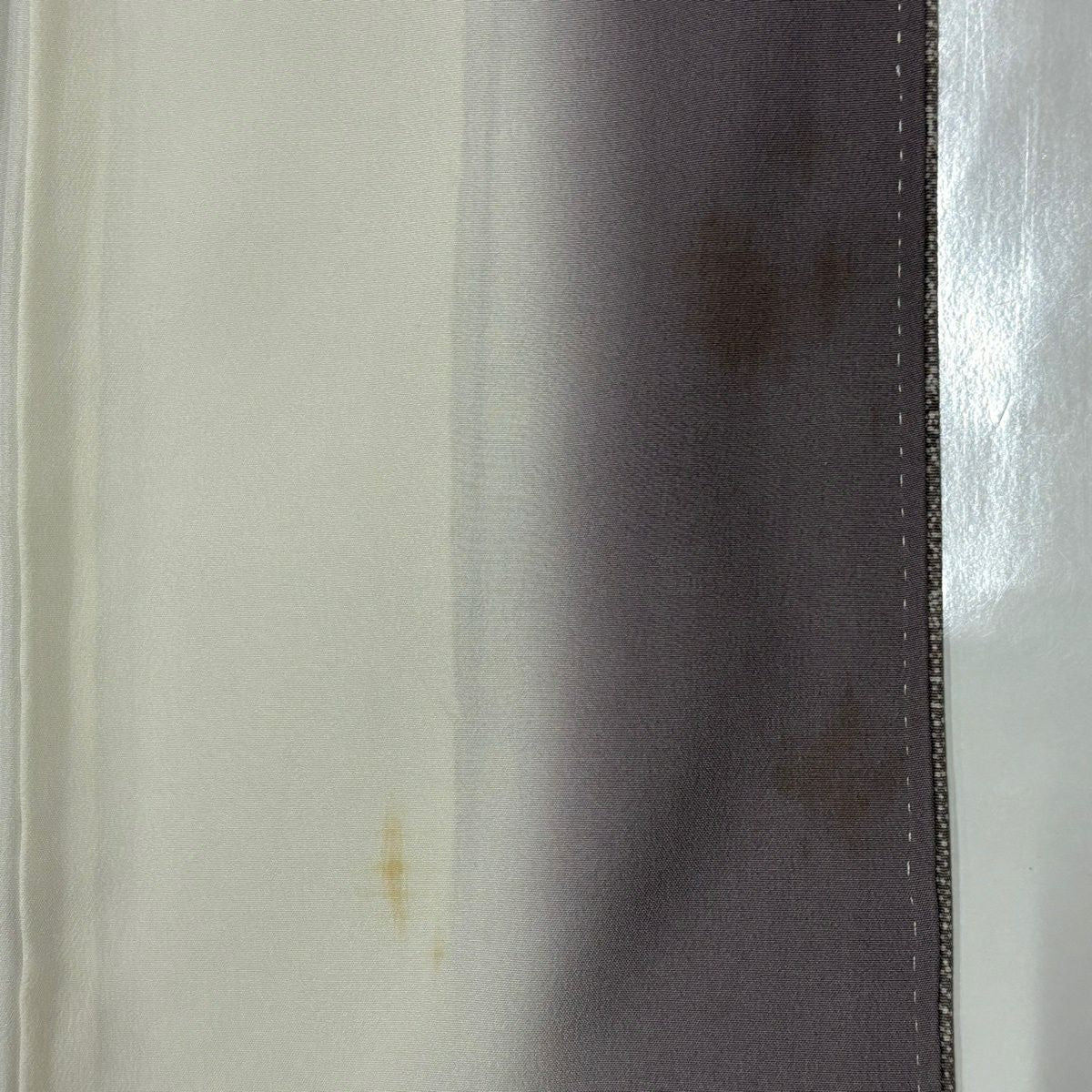 江戶小紋 身長157cm 袖長66.5cm M 雙層 獨樂 風車 灰紫 純蠶絲 優品級
