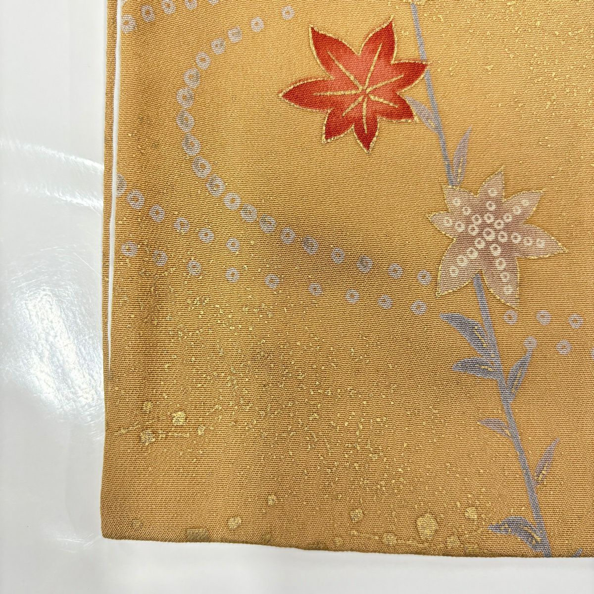 訪問服 身長153cm 袖長61.5cm S 雙層 櫻花 流水 金彩裝飾 染分 灰色 純蠶絲 秀品級