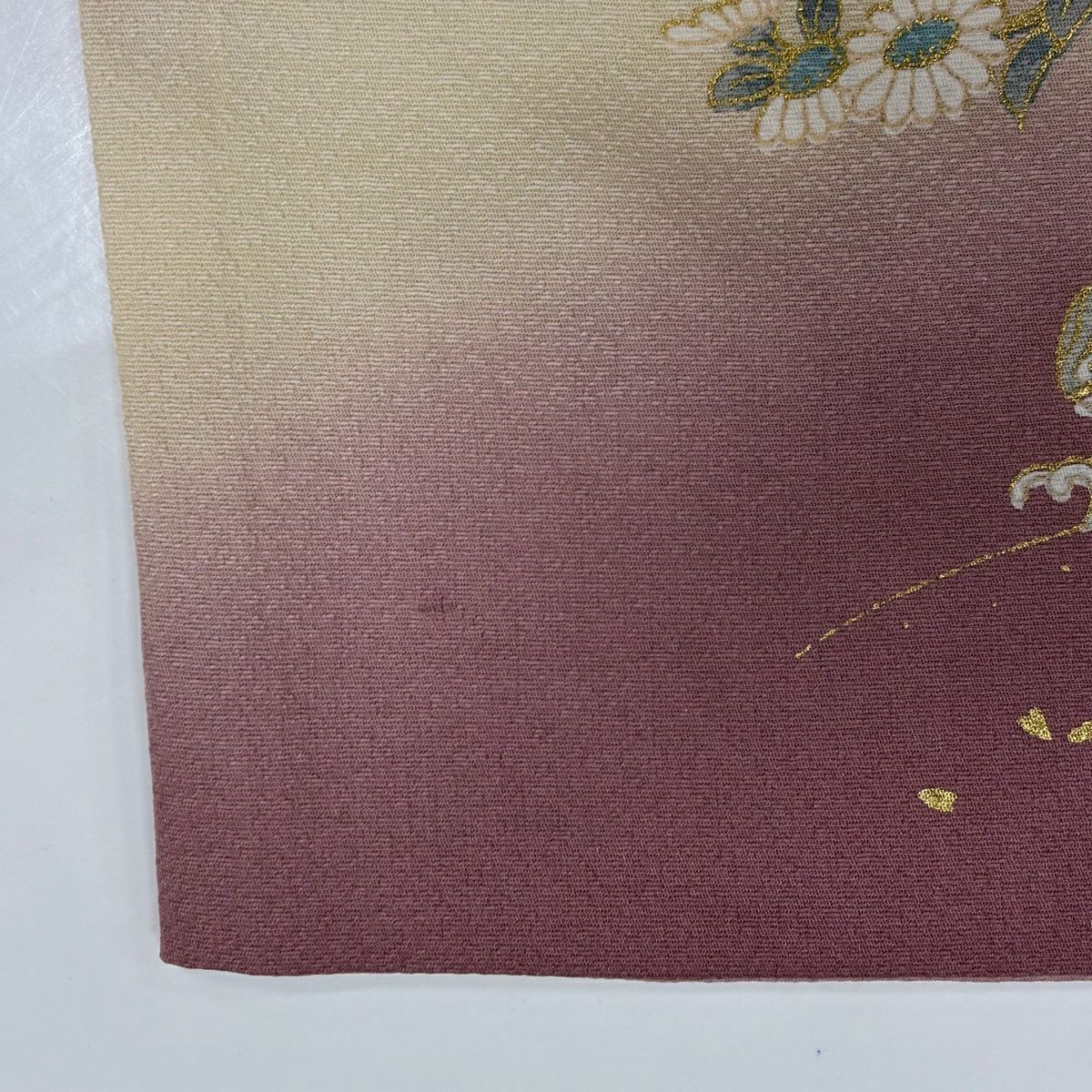 【美品】訪問服 身長162cm 袖長67cm M 雙層 松樹竹子梅花 寶盡くし 金銀彩 染分 粉紅 純蠶絲 秀品級