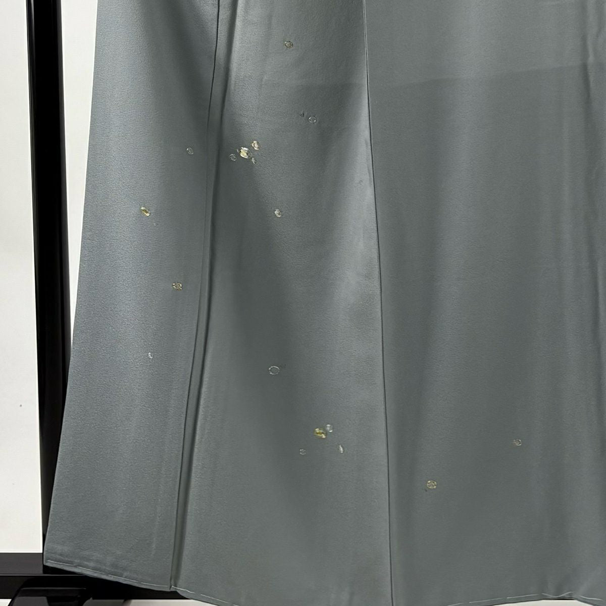 付下 身長159.5cm 袖長66cm M 雙層 落款有 幾何學 金銀彩 灰綠 純蠶絲 優品級