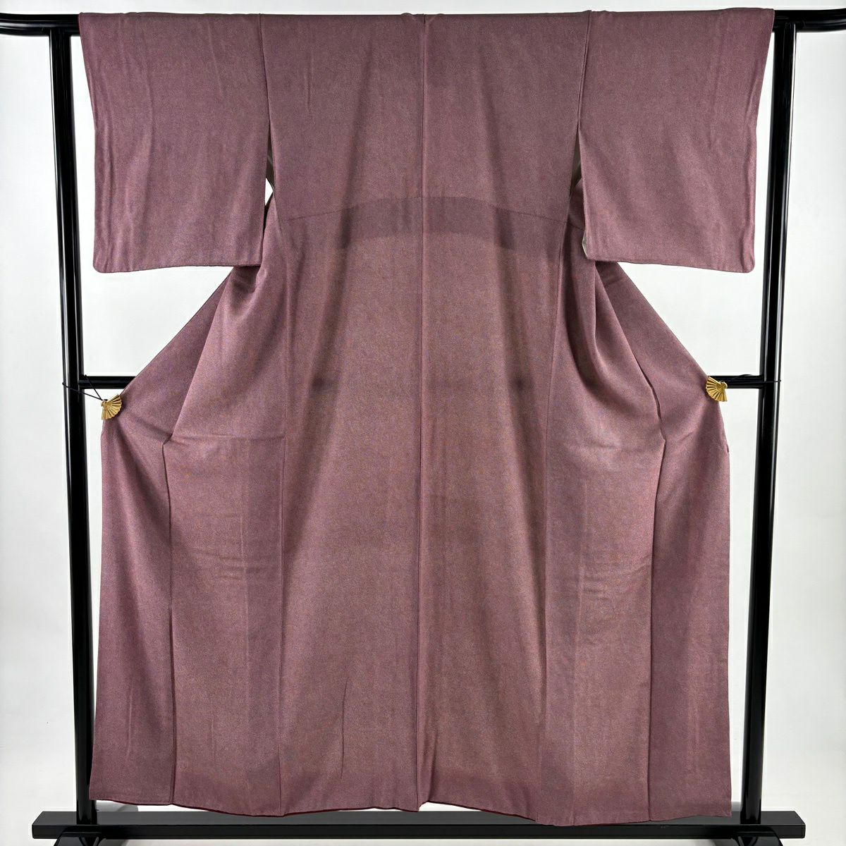 江戶小紋 身長154.5cm 袖長62.5cm S 雙層 落款 鮫紅紫 純蠶絲 秀品級