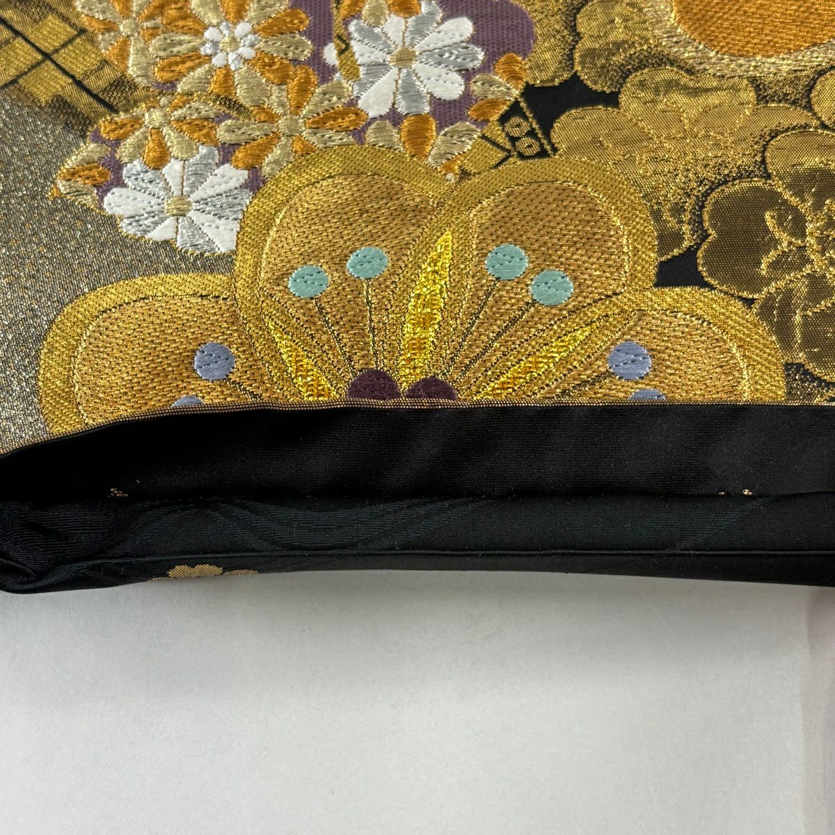 【美品】 袋帶 秀品級 振袖禮服禮服用 花 花唐草紋 金銀線 金金箔 金色 全通 純蠶絲