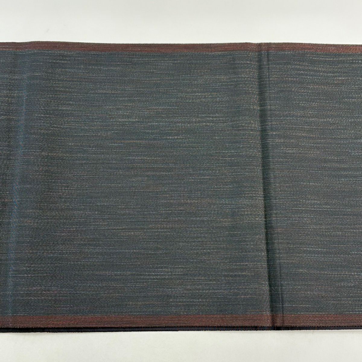 【美品】 袋帶 秀品級 鳥 縞 金金箔 黑灰 六通 純蠶絲
