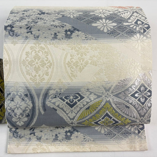 名古屋帶 名品級 段紋 七寶 純蠶絲