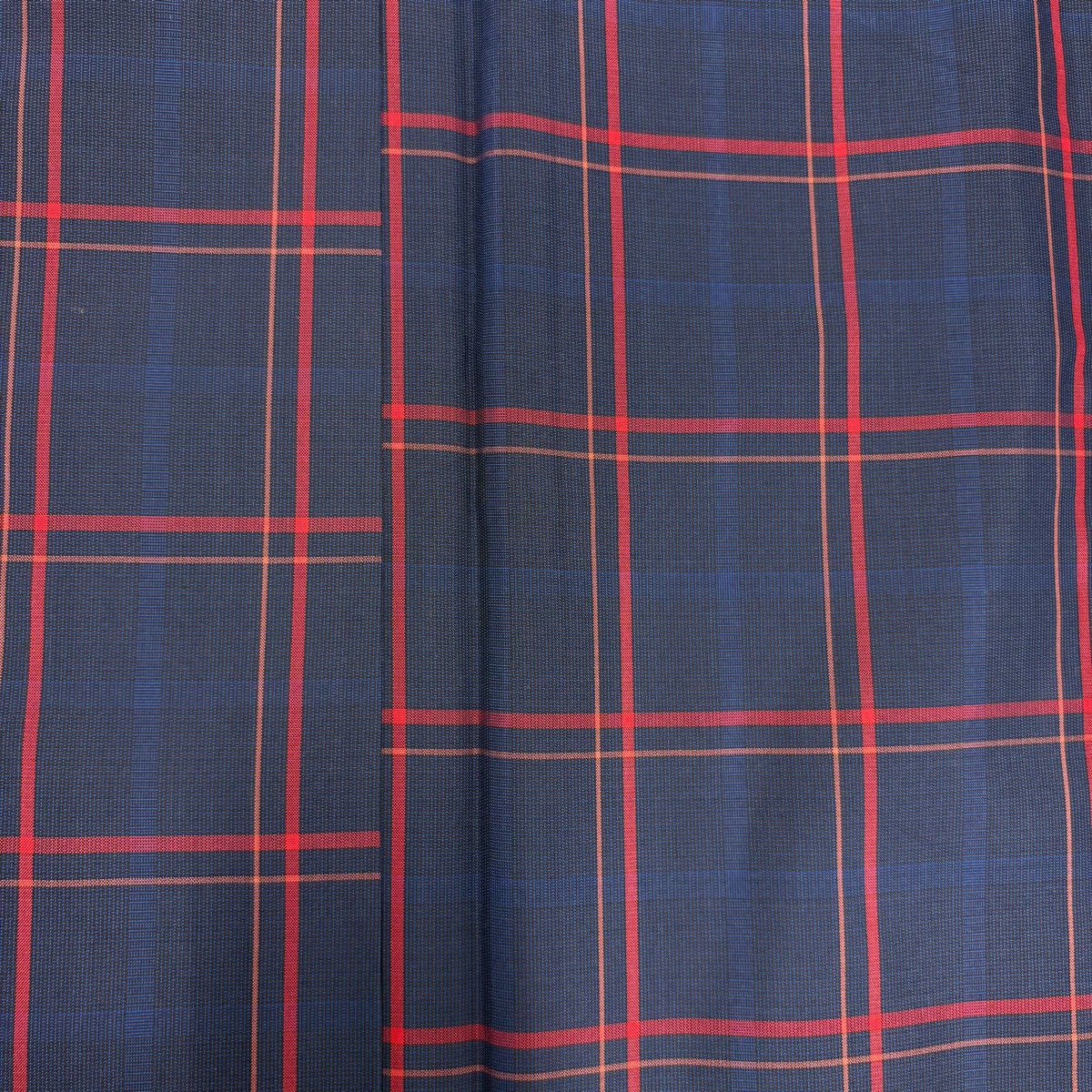 【美品】 紬織 身長155.5cm 袖長62.5cm S 雙層 套裝 證書齊全 格子 深藍 純蠶絲 優品級