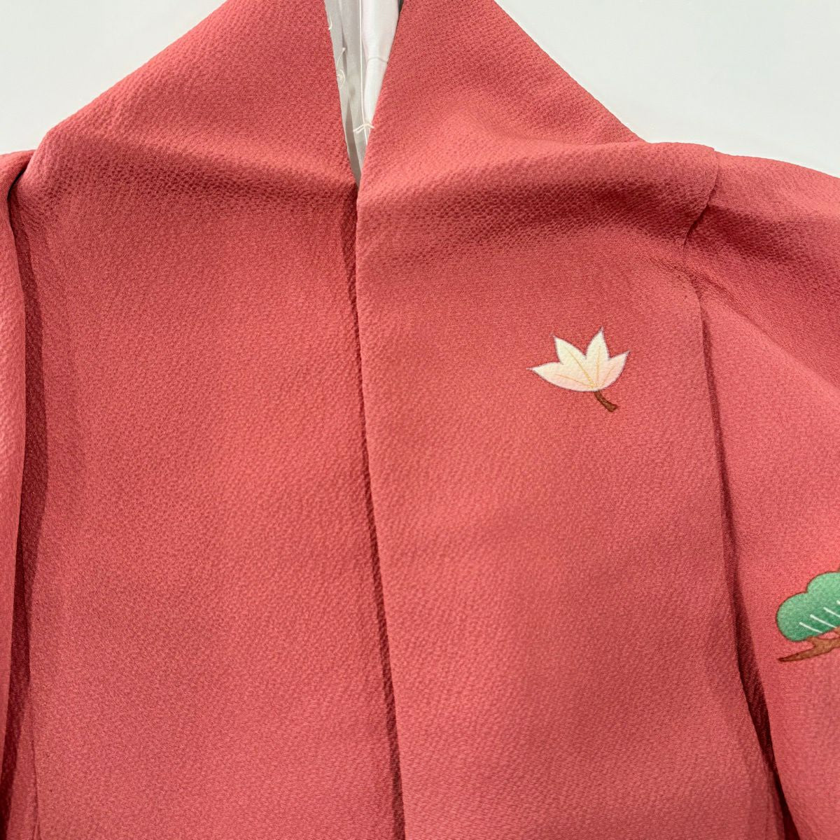 【美品】振袖禮服 身長163cm 袖長66.5cm M 雙層 花扇子 松樹 金銀彩 漸層 粉色 純蠶絲 名品級