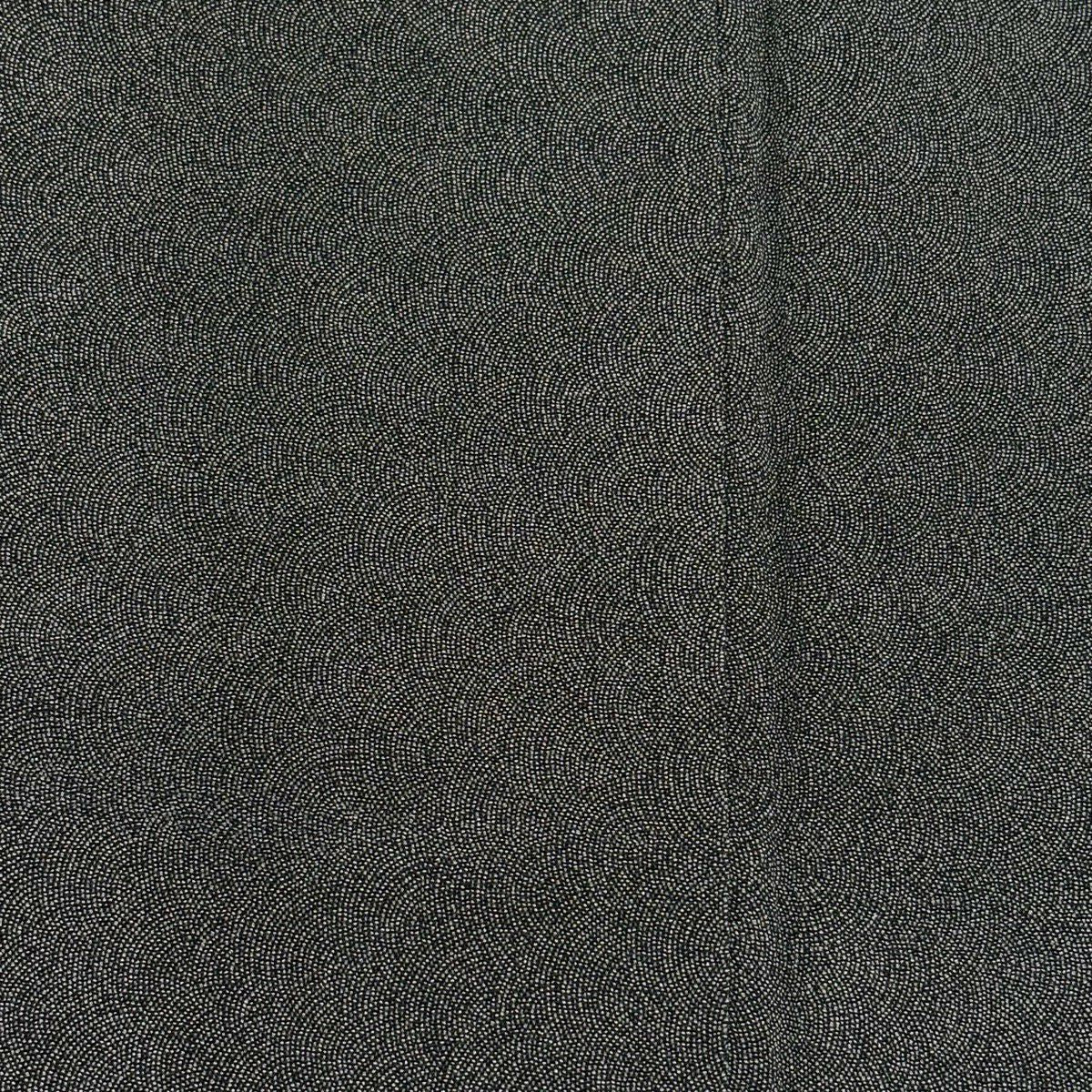 江戶小紋 身長153cm 袖長61cm S 雙層 落款 鮫 縮緬 黑灰 純蠶絲 名品級 一つ紋