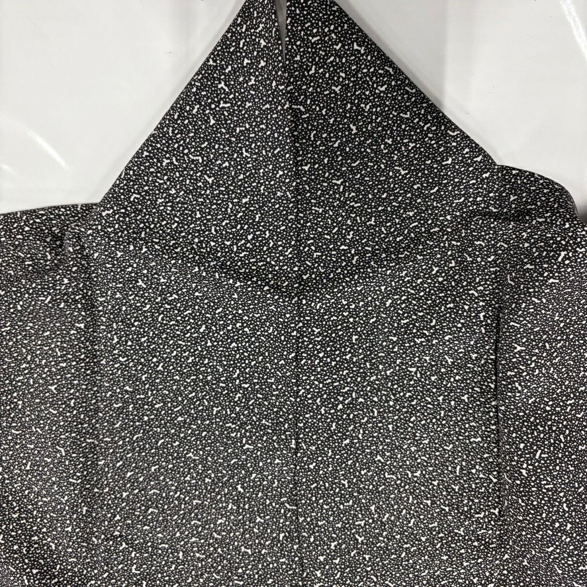 【美品】 付下 身長158.5cm 袖長64cm M 雙層 樹木 染分 ぼかし 黑 純蠶絲 秀品級