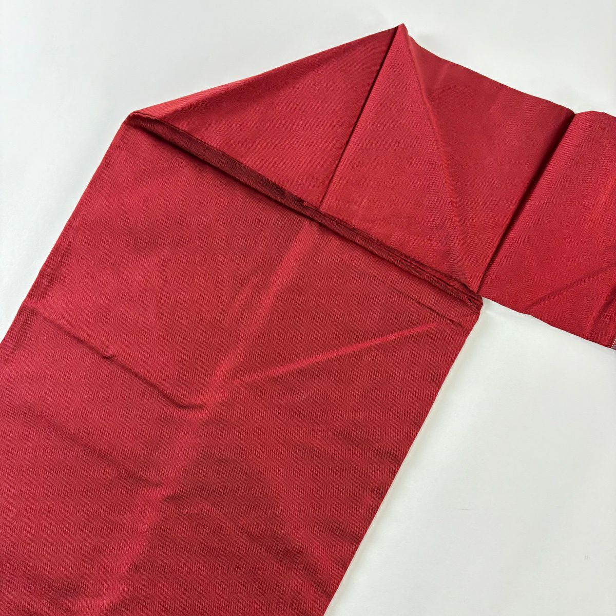 【美品】名古屋帶 秀品級 關西仕立 草花紋幾何學 紅 純蠶絲