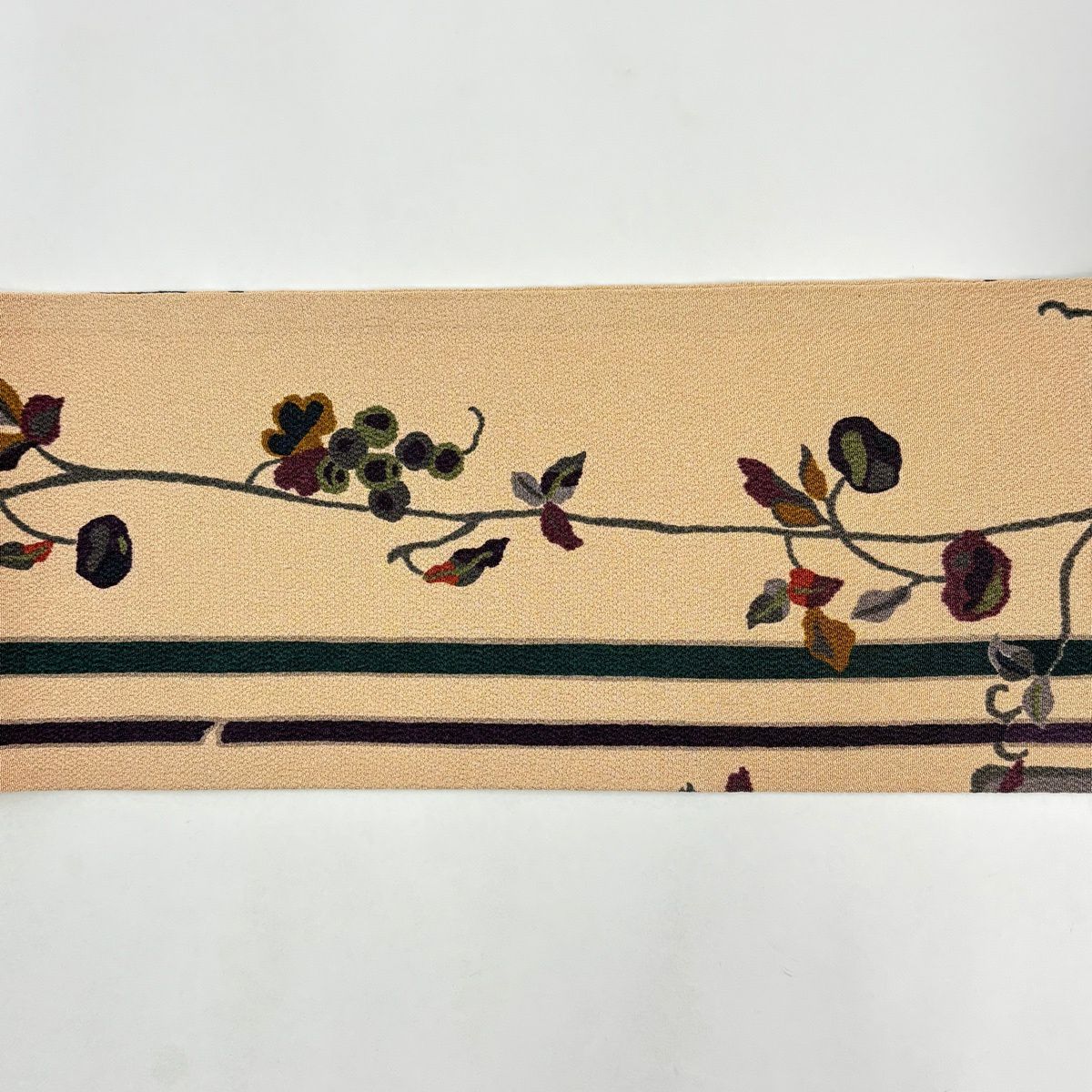 【美品】名古屋帶 秀品級 破裂色紙 生物 金銀彩 縮緬 薄茶 純蠶絲