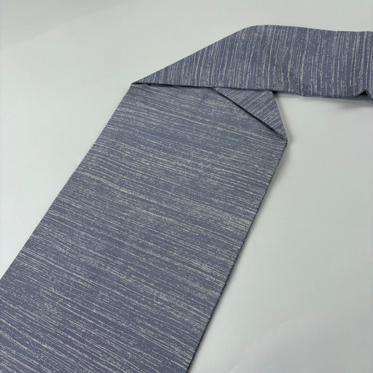 【美品】名古屋帶 秀品級 有落款 鬼燈條紋 金銀彩 青灰色 純蠶絲