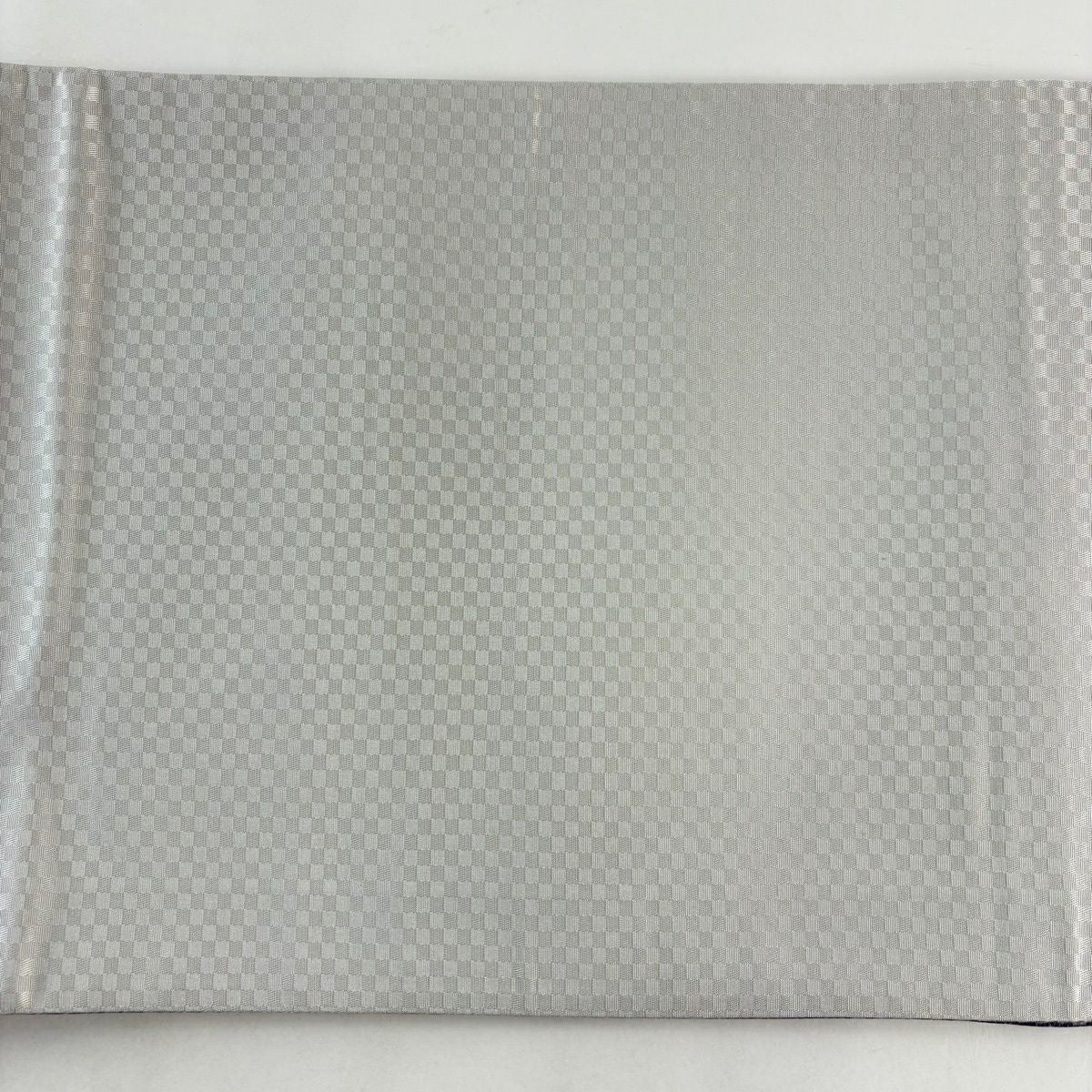 【美品】 袋帶 秀品級 條紋 幾何圖案 灰綠 全通 純蠶絲