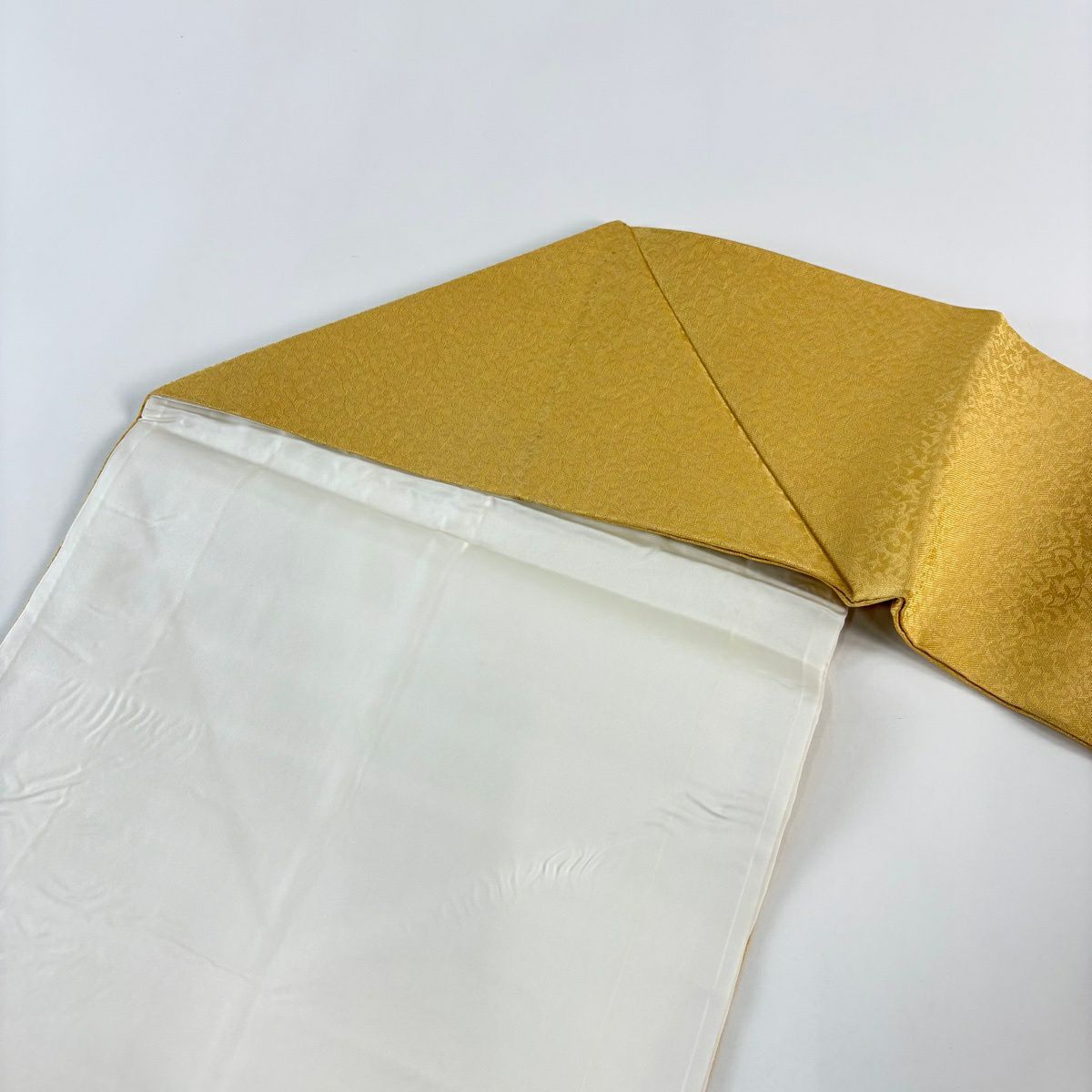 【美品】名古屋帶 秀品級 地紋 芥末色 純蠶絲
