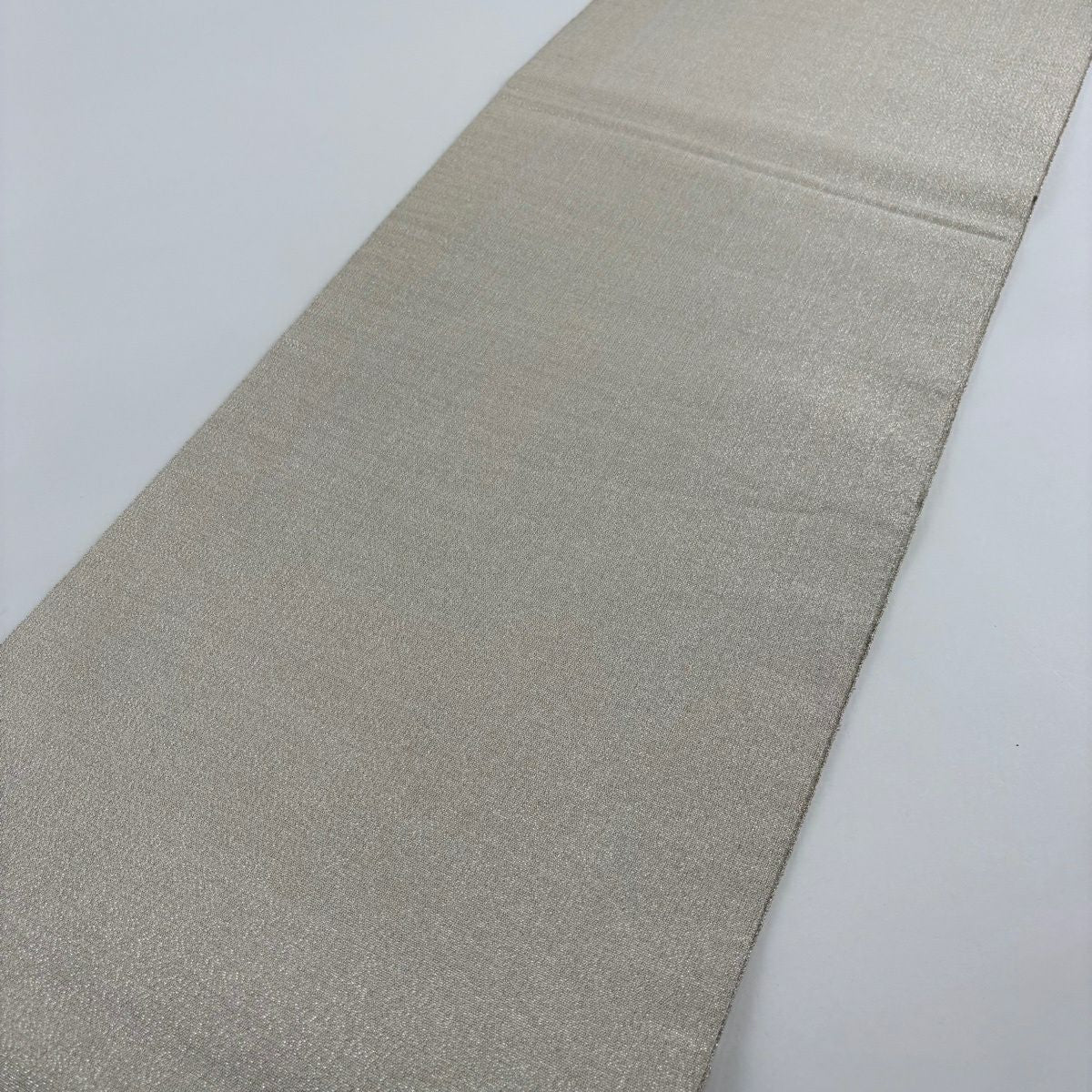【美品】 袋帶 秀品級 草花紋 幾何圖案 金通 金金箔 米色 大鼓圖案 純蠶絲