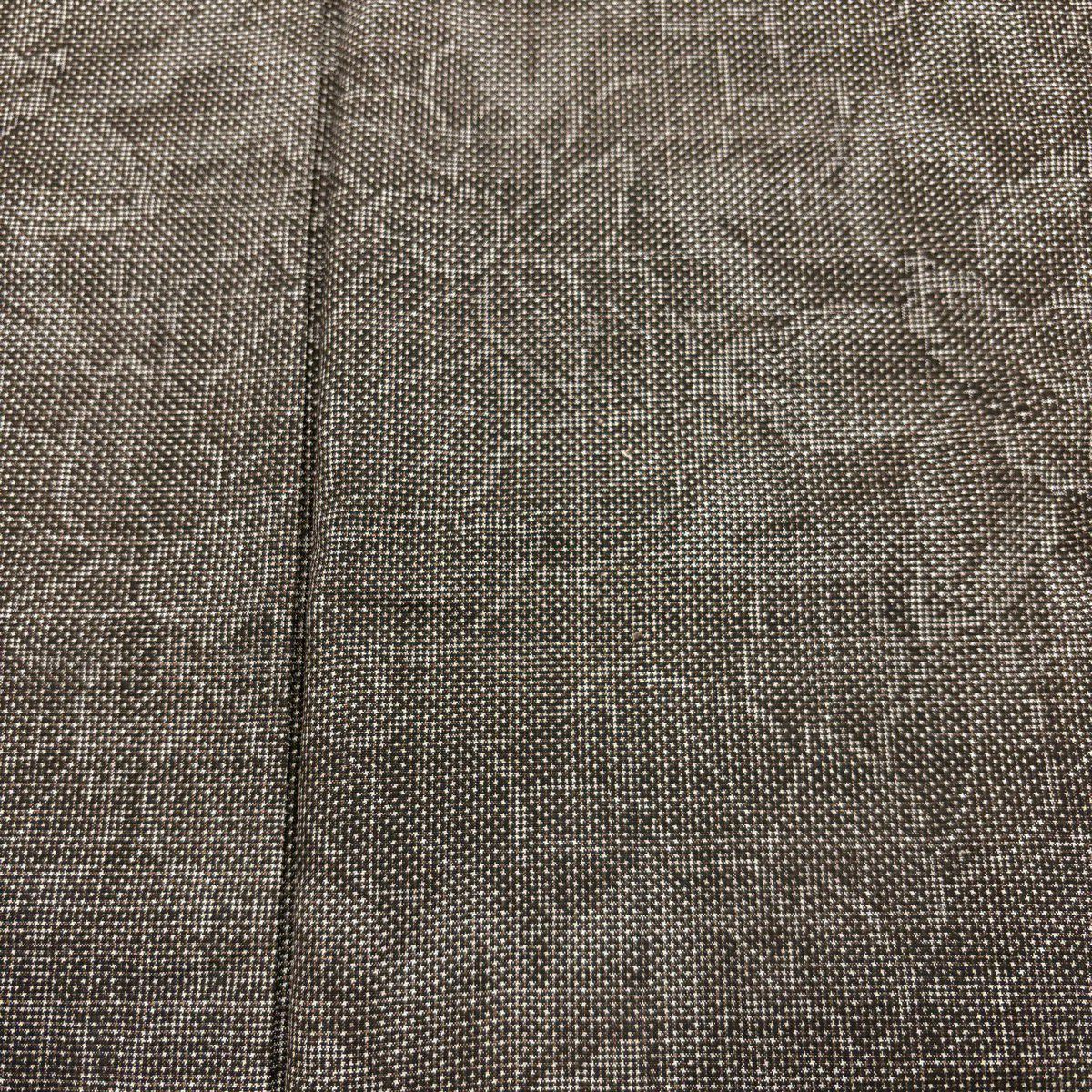 紬織 身長160cm 袖長65cm M 雙層 花 焦茶 純蠶絲 秀品級