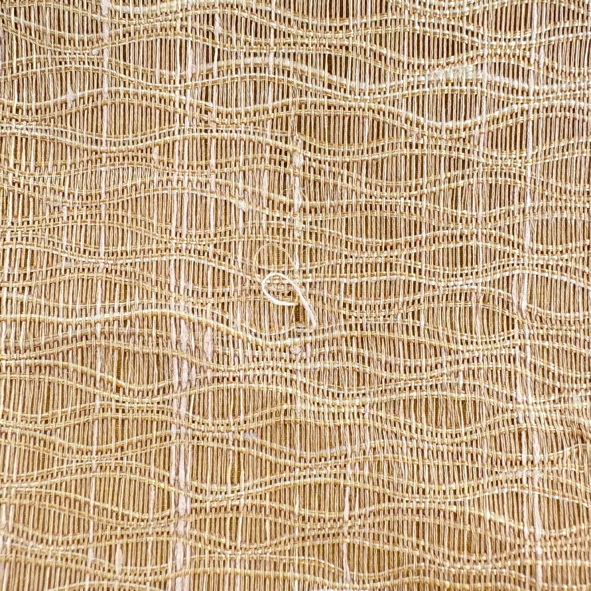 袋帶 秀品級 鳥 唐草紋 金絲 漸變 山吹茶 素材 純蠶絲