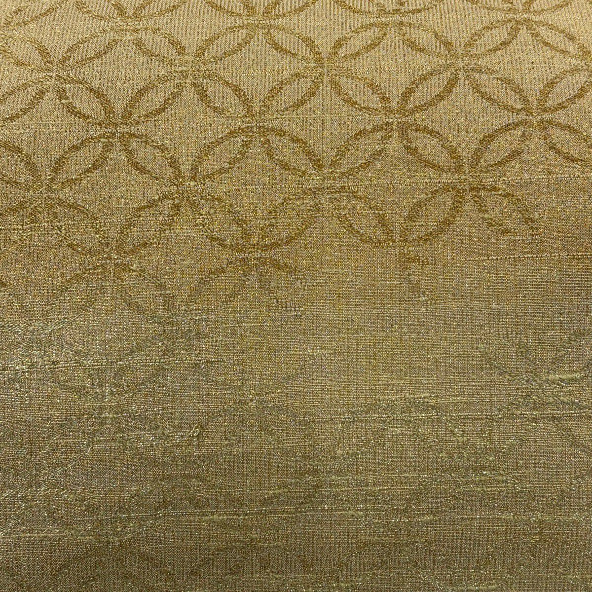 【美品】 袋帶 逸品級 桝屋高尾 有落款 關西仕立 名物聚文七寶 段紋 金絲 金 六通 純蠶絲