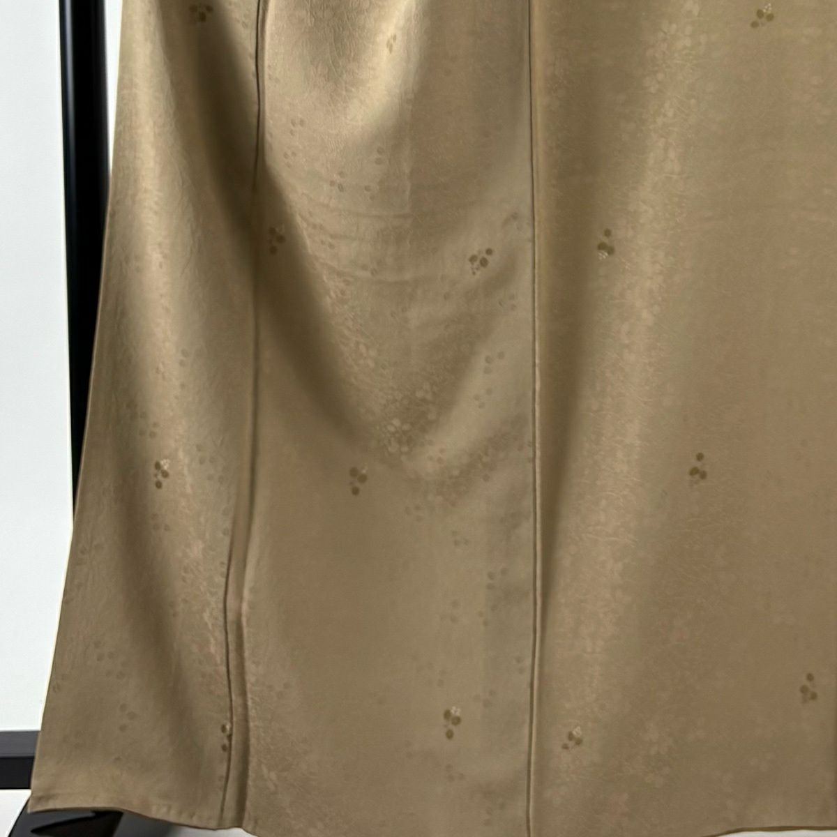 小紋 身長164cm 袖長66cm M 雙層 落款あり 萩 茶 純蠶絲 秀品級 一つ紋