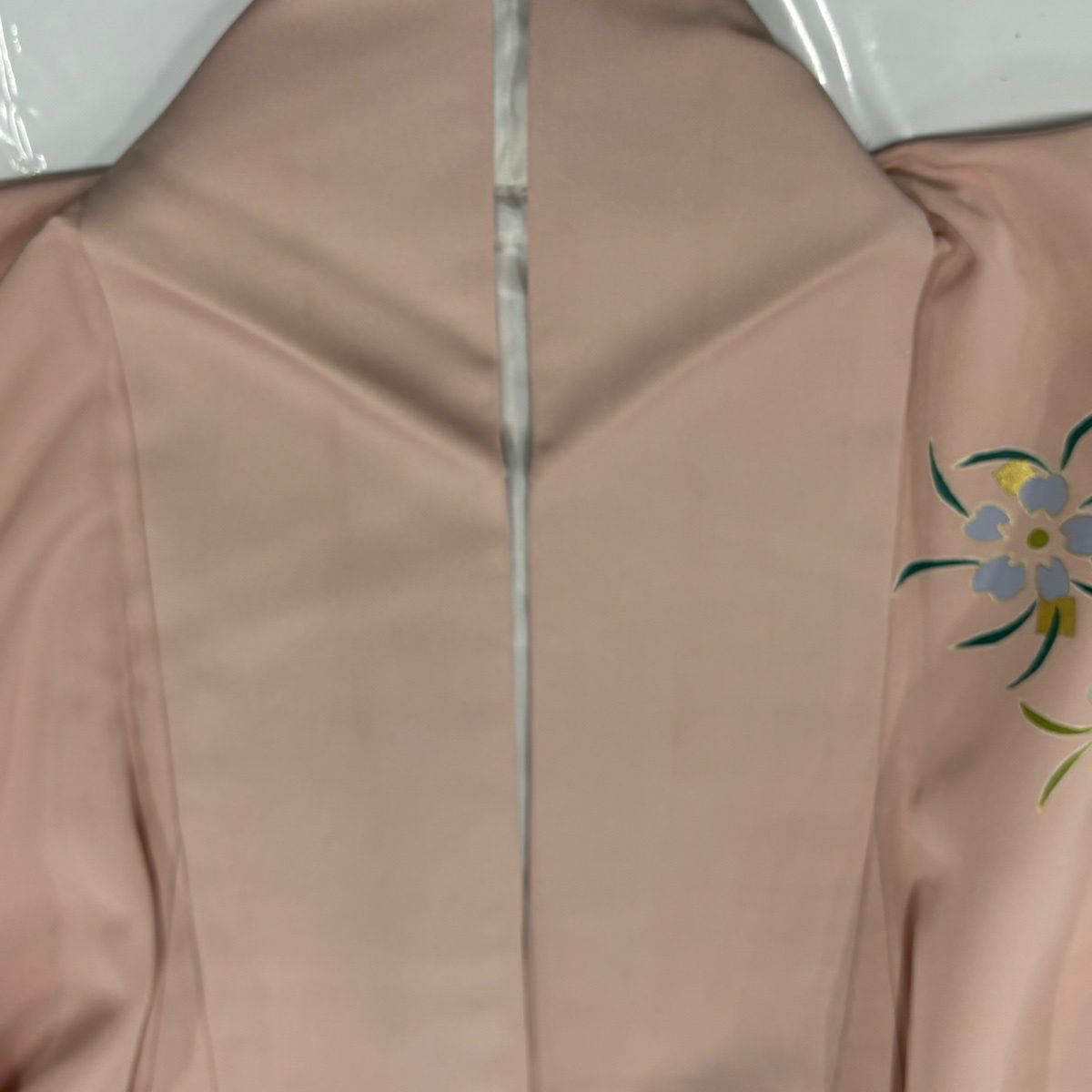 付下 身長159cm 袖長63.5cm S 雙層 落款 草花紋紋 流水 金絲 金銀彩 粉紅 純蠶絲 優品級