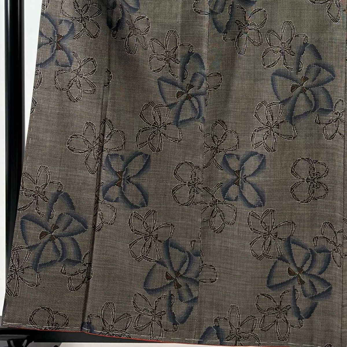 【美品】 紬織 身長161cm 袖長64cm M 雙層 證書齊全 花 焦茶 純蠶絲 優品級
