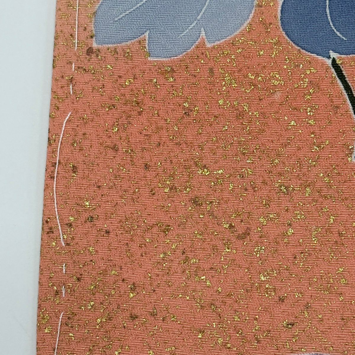 訪問服 身長158cm 袖長64cm M 雙層 落款 秋草 霞 金絲 金銀彩 奶油色 純蠶絲 優秀品級
